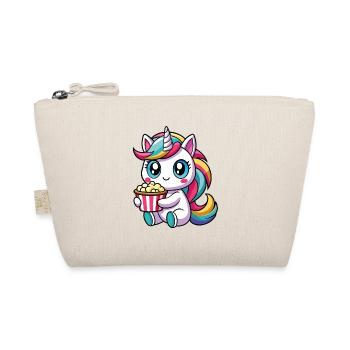 Licorne mignonne avec pop-corn – Style Kawaii - Trousse biologique - nature - Devant