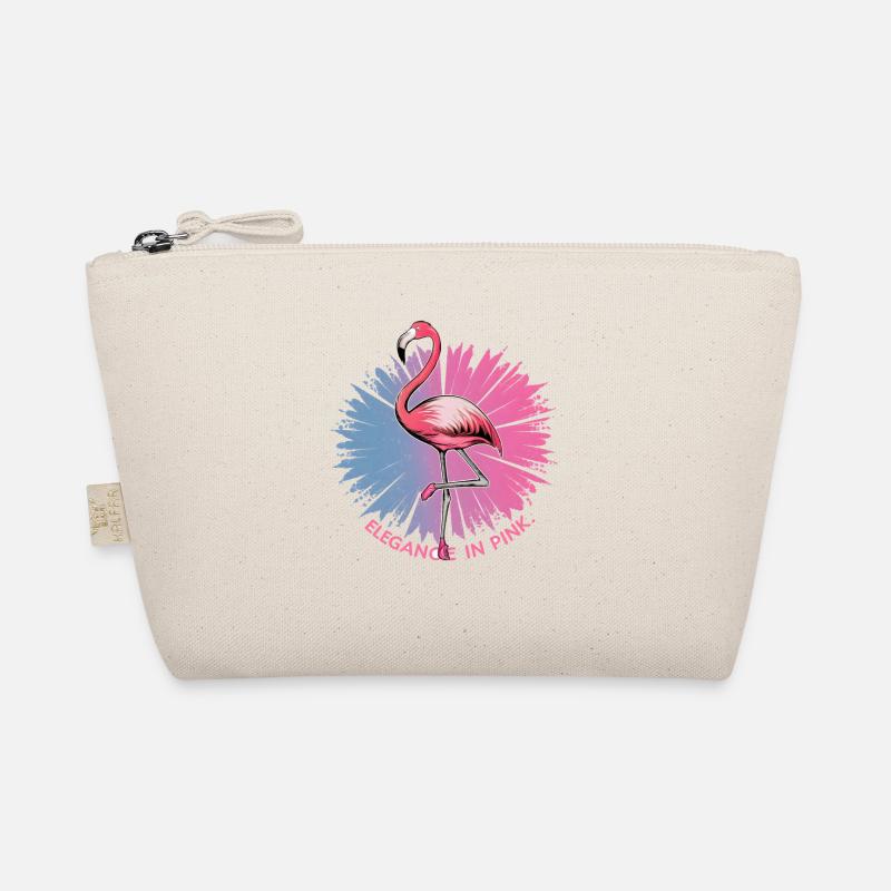A flamingo doing ballet with the caption “Elegance Organic Pouch