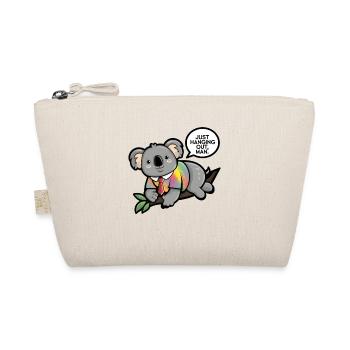 Koala im Batik-T-Shirt: Just hangin' out man! - Bio-Täschchen - Natur - Vorne