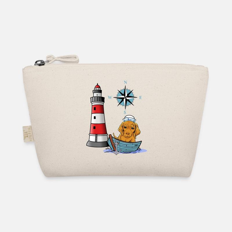 Maritime Dog Wind Rose Compass Lighthouse Sailor Organic Pouch