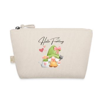 Hello Spring - Gardener Gnome with Tulips - Organic Pouch - nature - Front