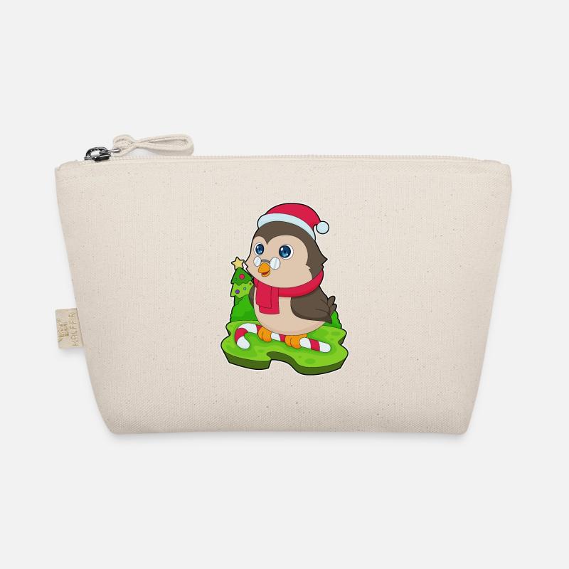 Owl Christmas Candy Cane Organic Pouch
