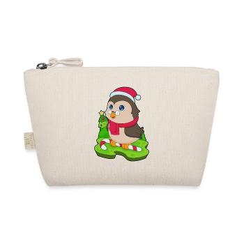 Owl Christmas Candy Cane - Organic Pouch - nature - Front