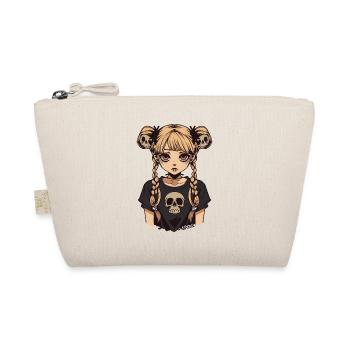 Anime Emo Girl With Braids And Skulls - Organic Pouch - nature - Front