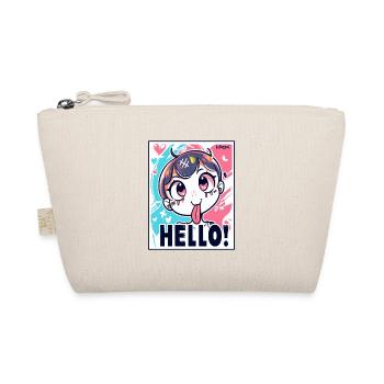 Freches Anime Girl sagt Hallo - Bio-Täschchen - Natur - Vorne