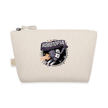 Robotopia Flag-Waving Space Jetpack Robot Art - Organic Pouch - nature - Front
