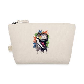 Splashes of color: A colorful dino with an action look - Organic Pouch - nature - Front