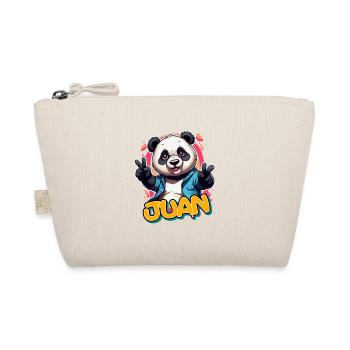 JUAN - Handsome Boy Name with Cool Panda - Organic Pouch - nature - Front