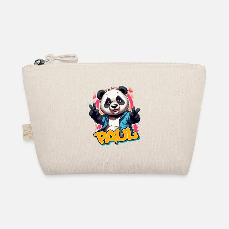 PAUL - Schöner Jungen Name mit Coolem Panda Bio-Täschchen