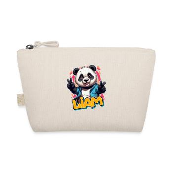 LIAM - Schöner Jungen Name mit Coolem Panda - Bio-Täschchen - Natur - Vorne