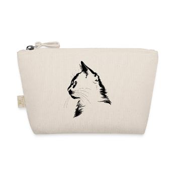 Cat, Cat Motif - Organic Pouch - nature - Front