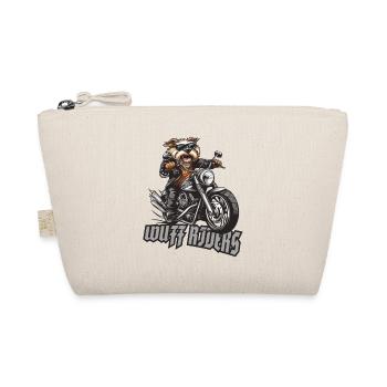 Wuff Riders: Motorbike Riding Rocker Biker Dog - Organic Pouch - nature - Front