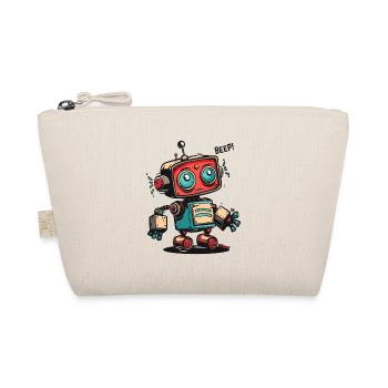 Piep Piep, hier kommt der Cartoon-Roboter - Bio-Täschchen - Natur - Vorne