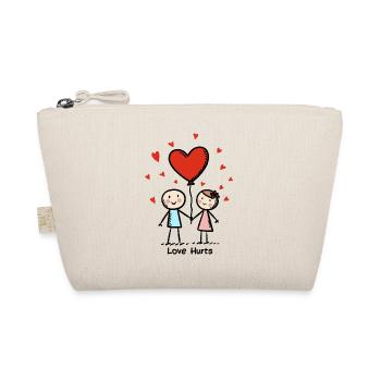 Stick Figure Lovers Couple Valentine's Day - Organic Pouch - nature - Front