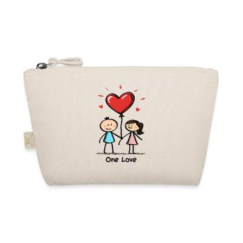 Stick Figure Lovers Couple Valentine's Day - Organic Pouch - nature - Front
