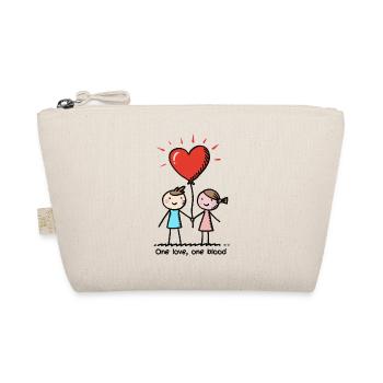 Stick Figure Lovers Couple Valentine's Day - Organic Pouch - nature - Front