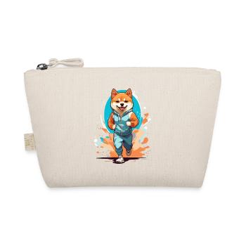 Shiba Dog Streetwear Jogging Aesthetic Style - Organic Pouch - nature - Front