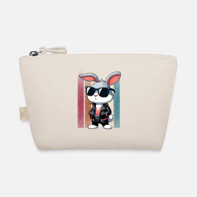 Hase Osterhase Ostern Sonnenbrille Lederjacke cool Bio-Täschchen
