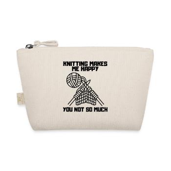 Knitting Crochet Tailor Knitter Seamstress - Organic Pouch - nature - Front