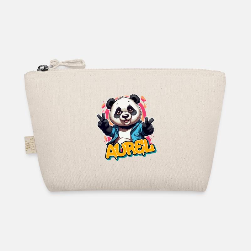 AUREL - Beau prénom de garçon avec un panda cool Trousse biologique