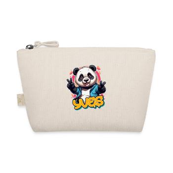 YVES - Schöner Jungen Name mit coolem Panda - Bio-Täschchen - Natur - Vorne