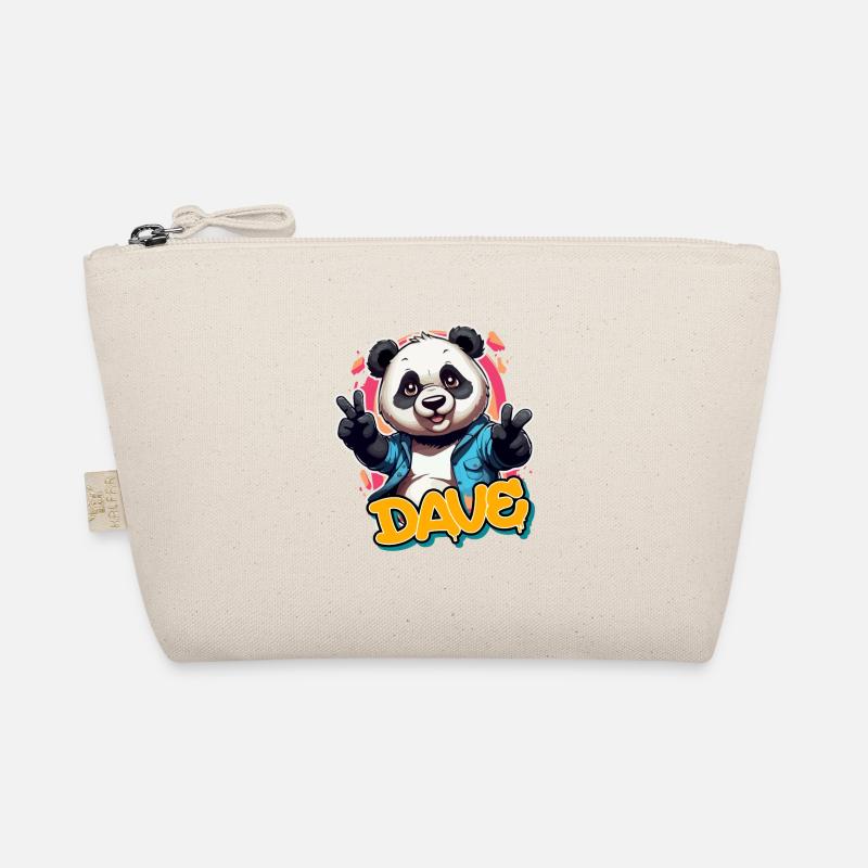 DAVE - Schöner Jungen Name mit coolem Panda Bio-Täschchen