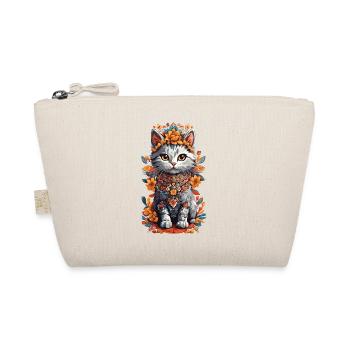 Mexican Art Cute Cat Cat Lady - Organic Pouch - nature - Front