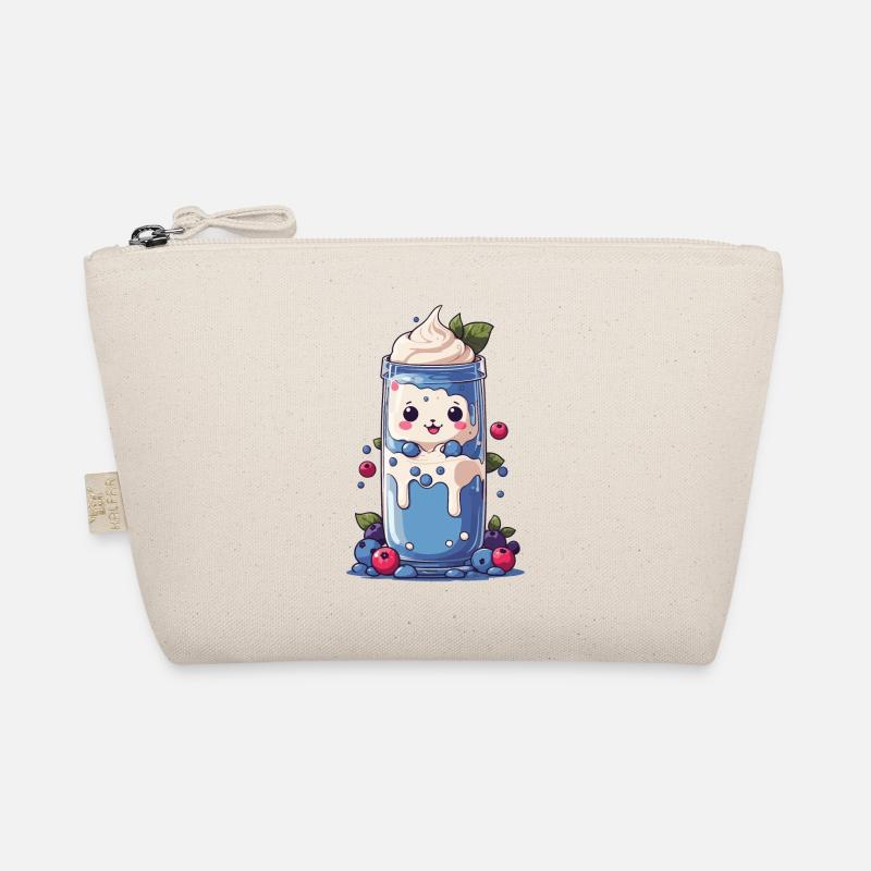 Blueberries Kawaii Milkshake Fun Organic Pouch