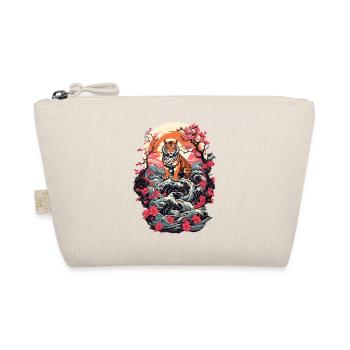 Asian Tiger Cute Cat Cat Style - Organic Pouch - nature - Front
