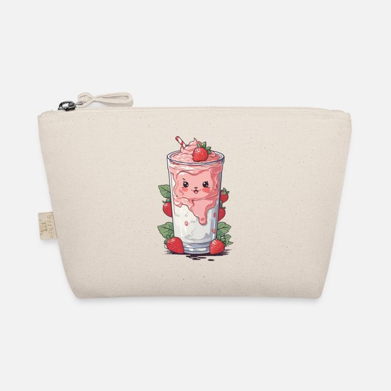 Strawberries Cute Milkshake Kawaii Fun Organic Pouch