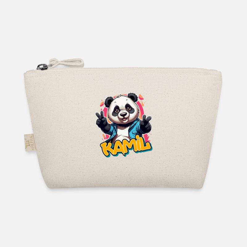 KAMIL - Beau prénom de garçon avec un panda cool Trousse biologique