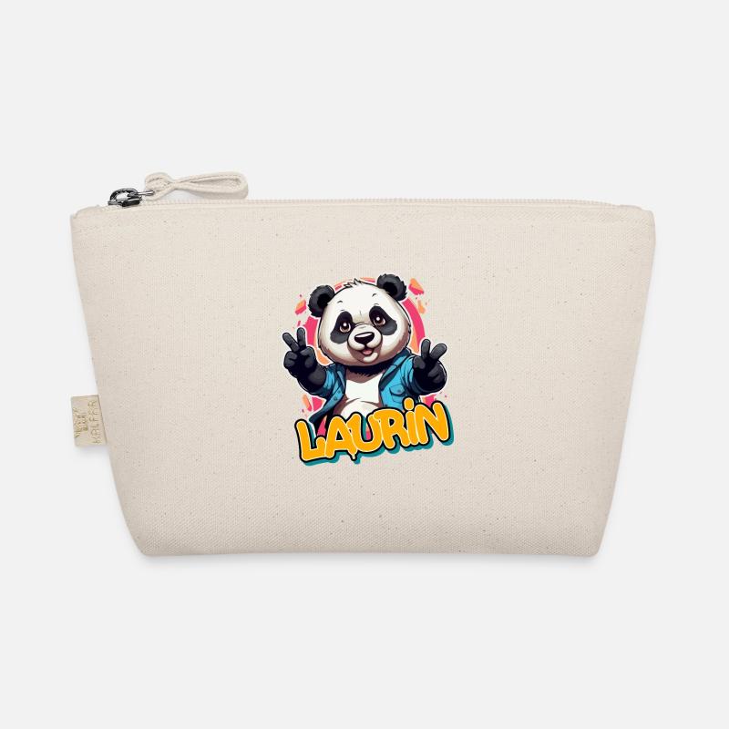 LAURIN - Beau prénom de garçon avec un panda cool Trousse biologique