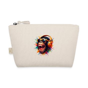 DJ Monkey Monkey Party Chimp Headphones Funny - Organic Pouch - nature - Front