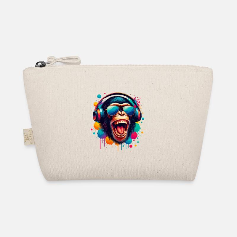 DJ Monkey Schimpanse Musik Kopfhörer Affe cool Bio-Täschchen