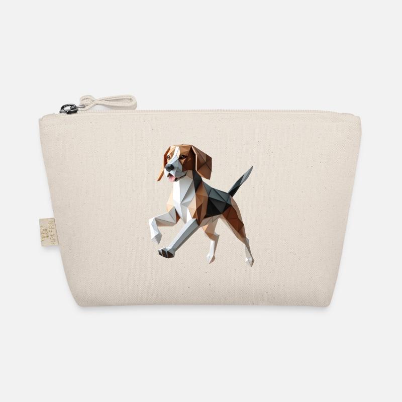 3D Geometric Origami Beagle Dog Organic Pouch