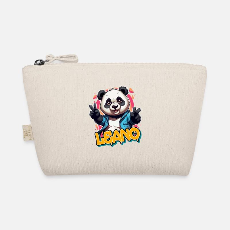 LEANO - Beau prénom de garçon avec un panda cool Trousse biologique