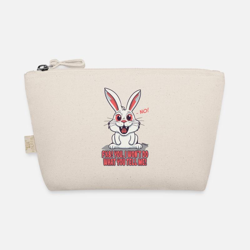 Disobedient cartoon bunny who doesn't follow Organic Pouch