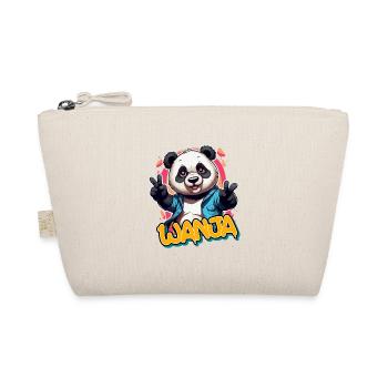 WANJA - Beautiful boy name with cool panda - Organic Pouch - nature - Front