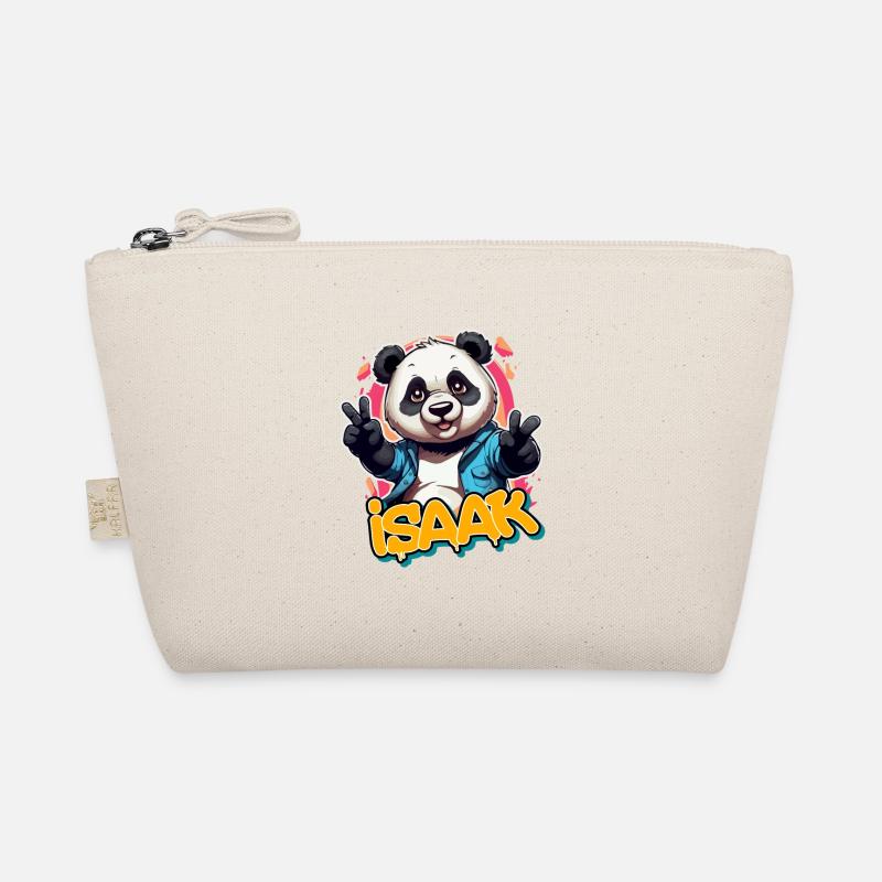 ISAAK - Schöner Jungen Name mit coolem Panda Bio-Täschchen