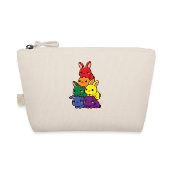Hasen Regenbogen Flagge Pride Monat süßer Hase - Bio-Täschchen - Natur - Vorne