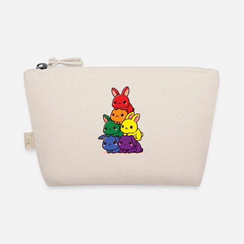 Lapins arc-en-ciel drapeau fierté mois mignon lapin Trousse biologique