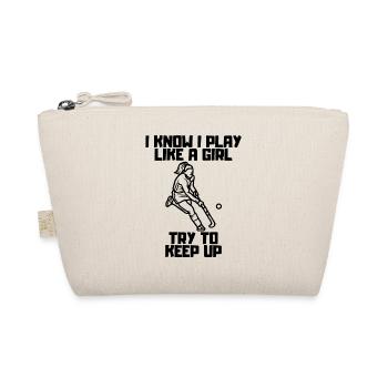 Hockey Feldhockey Geschenk Hockeyspieler Unihockey - Bio-Täschchen - Natur - Vorne
