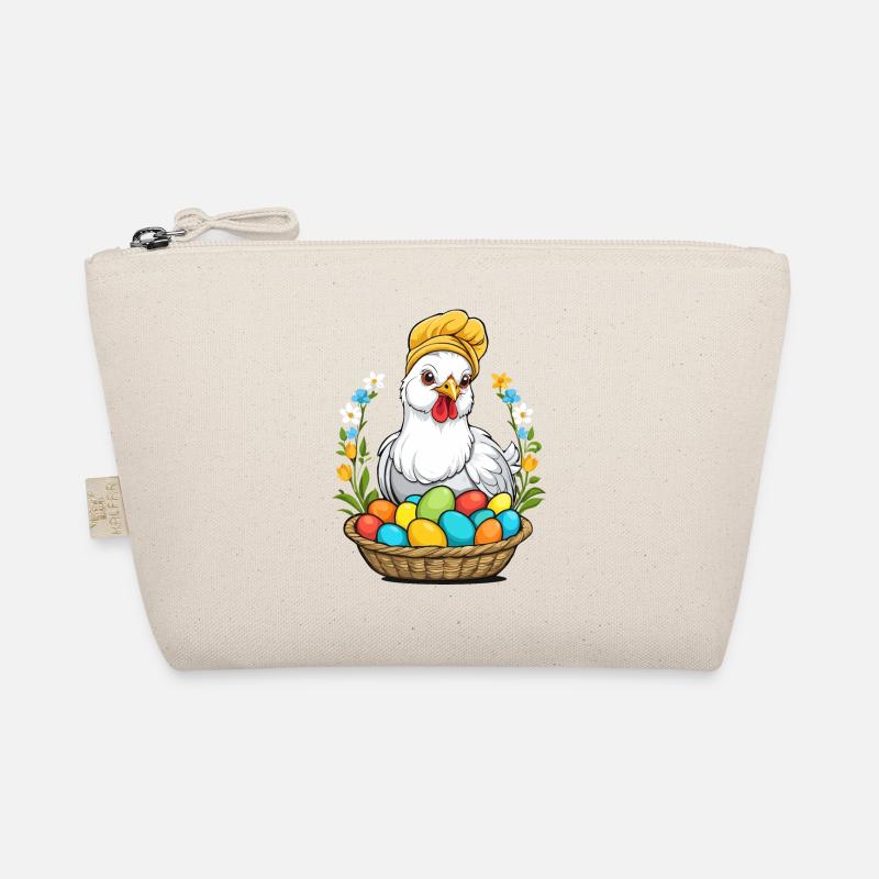 Easter Chicken Colorful Cute Funny Easter Eggs Nest Organic Pouch