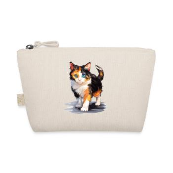Calico Cat Lucky Cat - Organic Pouch - nature - Front