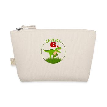Endlich 6 - 6. Geburtstag - 6 Jahre alt Dino - Bio-Täschchen - Natur - Vorne