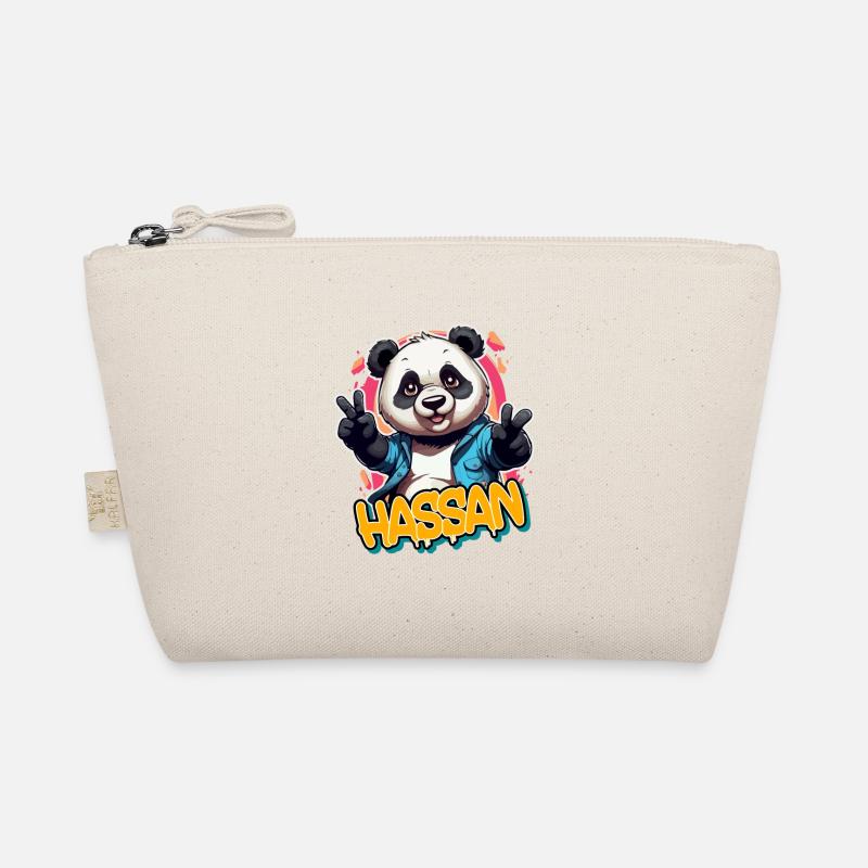 HASSAN - Beau nom de garçon avec Cool Panda Trousse biologique