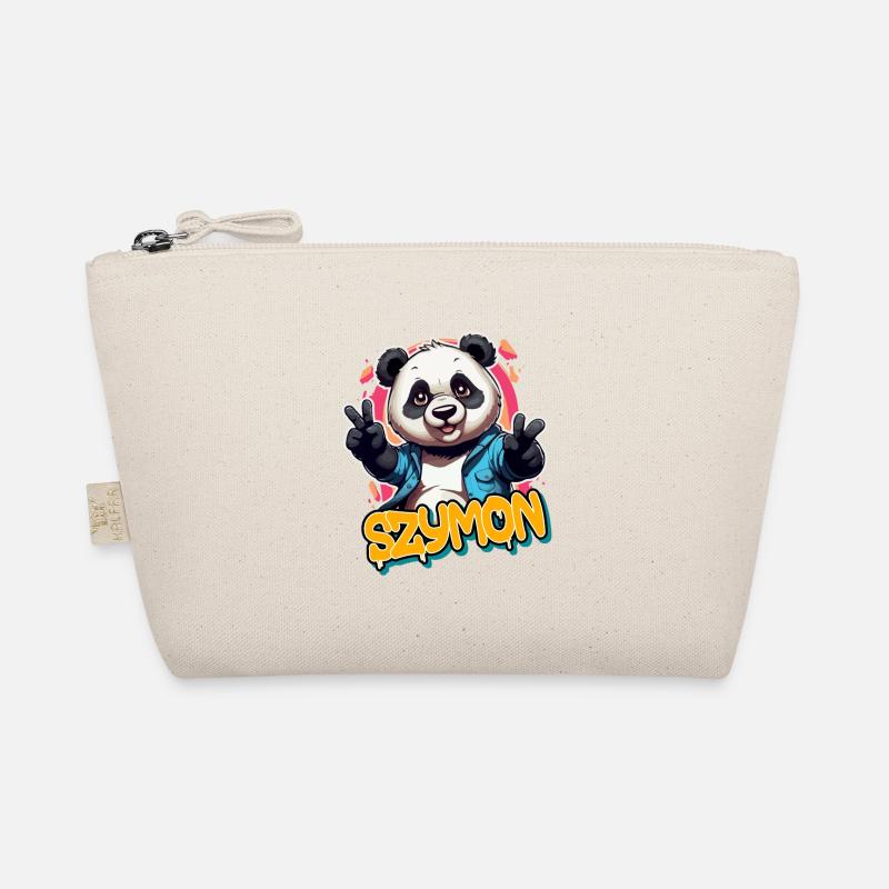 SZYMON - Schöner Jungen Name mit coolem Panda Bio-Täschchen