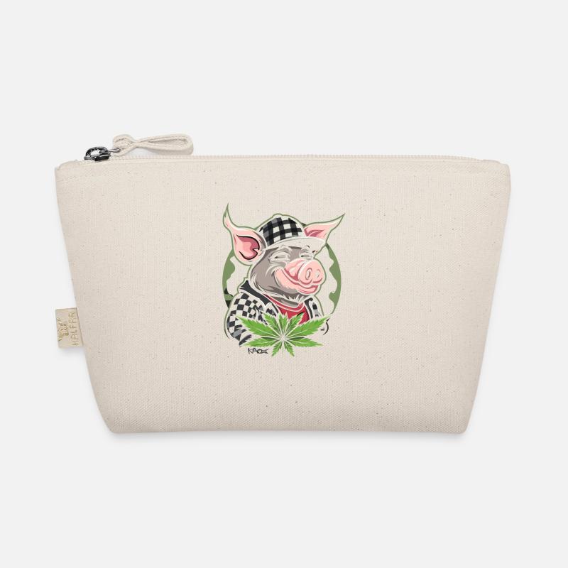 Checkered Cannabis Weed Pig Organic Pouch
