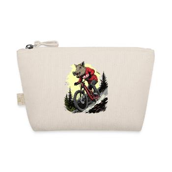 Mountain Bike Riding Wild Boar Boar Sow Pig - Organic Pouch - nature - Front