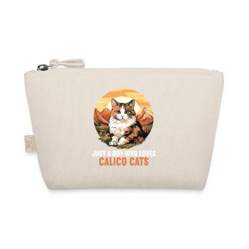 Calico Cat Lucky Cat - Organic Pouch - nature - Front